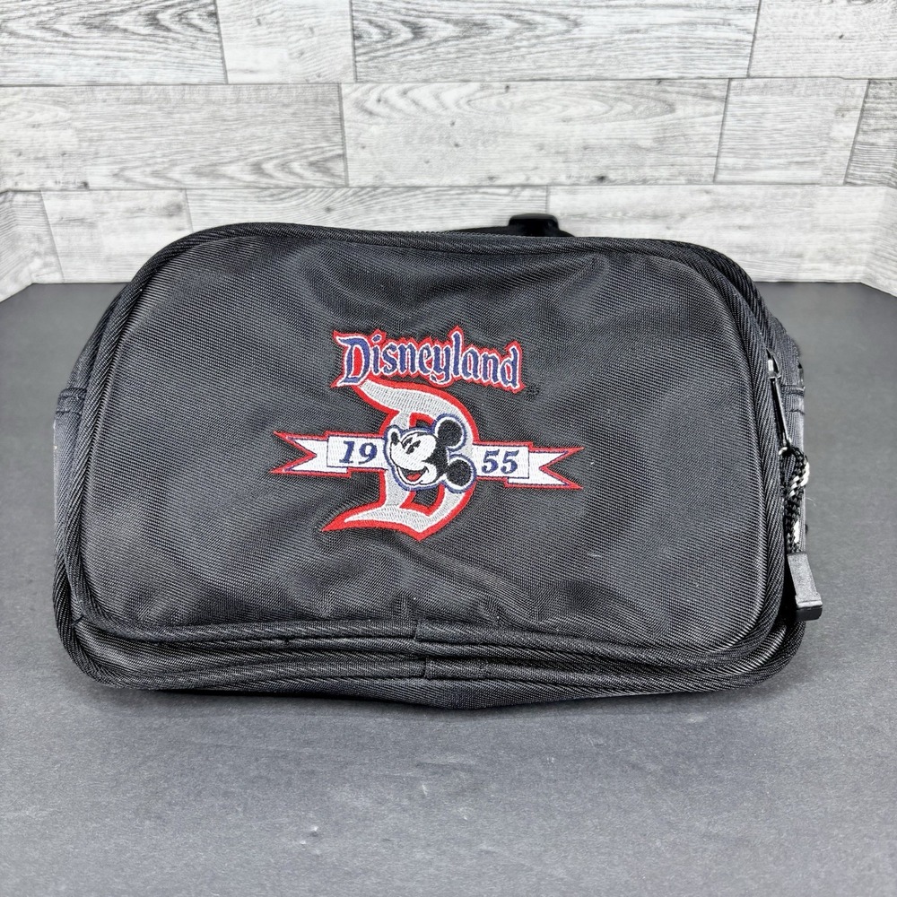 Disneyland Resort Embroidered Mickey Mouse 1955 Black Fanny‎ Pack Waist Bag